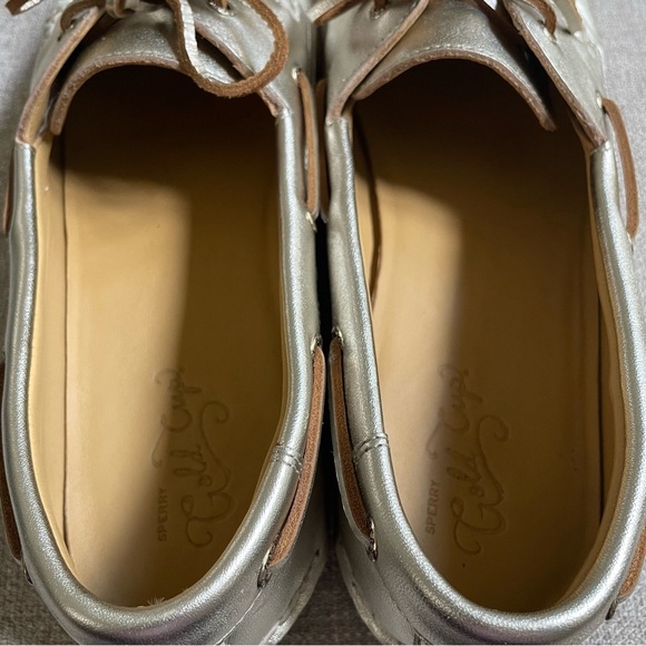 Sperry Gold Cup Authentic Original 2 Eye Montana Gold Metallic Boat Sailing Shoe - Picture 8 of 11